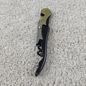 Kessler Wine Opener Black Double Hinged Waiters Corkscrew with Foil‎ Cutter